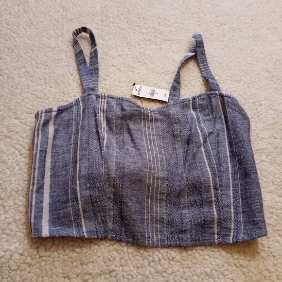 Express Tops - NWT LINEN BLEND CROPPED TOP, EXPRESS XS